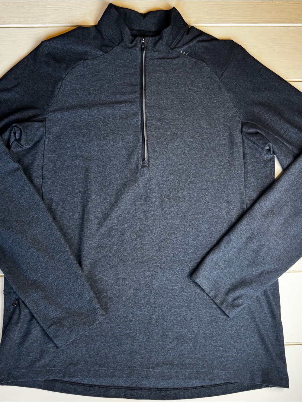 Lululemon Men's Heather Navy Soft Jersey Half-Zip Pullover